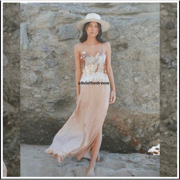 Beach Bunny Ariel - Gold Ombre Dress SZ S $245 - Picture 3 of 13